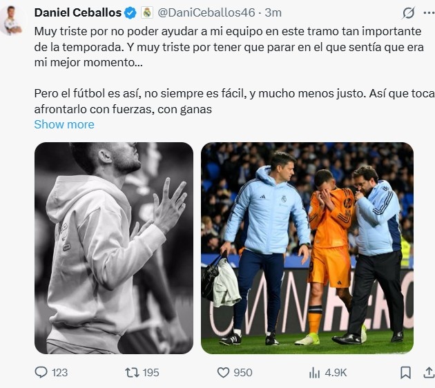 塞巴略斯：很遺憾不能在賽季關鍵階段幫助球隊，我會很快復出