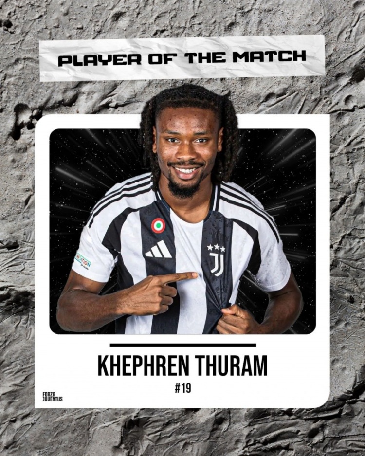 打破僵局！凱夫倫-圖拉姆當(dāng)選尤文2-0維羅納全場(chǎng)最佳球員