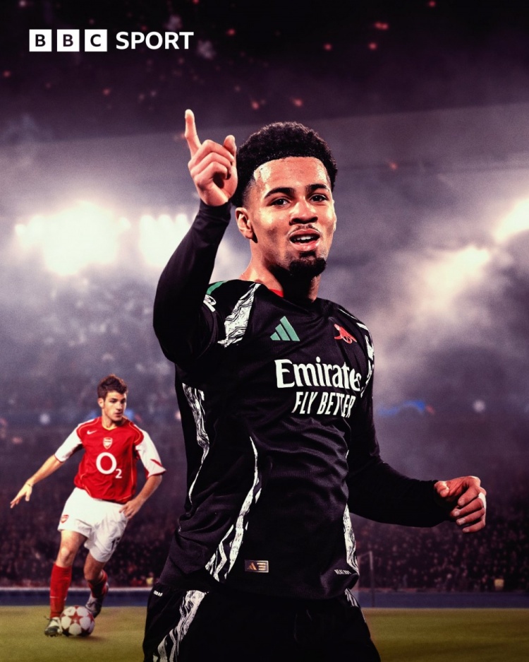 17歲348天?恩瓦內(nèi)里成槍手第2年輕歐冠淘汰賽出場球員，僅次小法