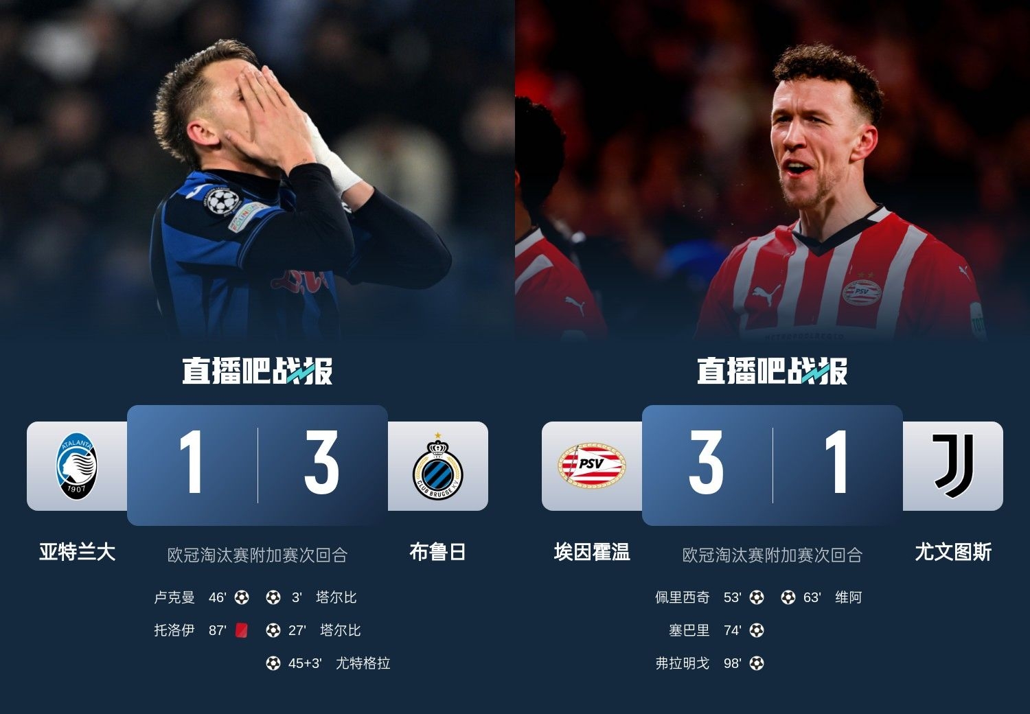 真是意甲拉垮？PSV淘汰尤文后3連敗，布魯日爆冷真藍黑后1勝難求