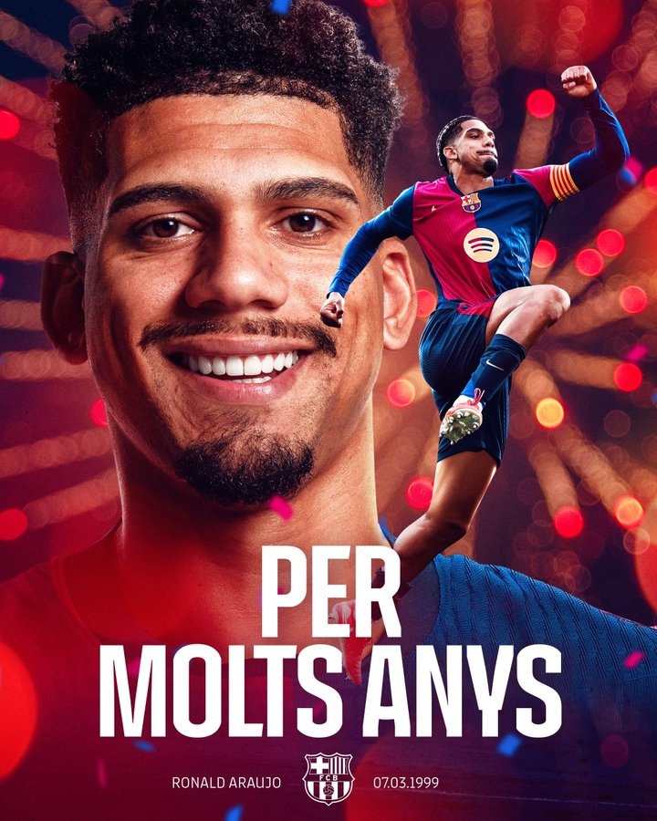 阿勞霍迎來26歲生日，巴薩官推發(fā)文送祝福