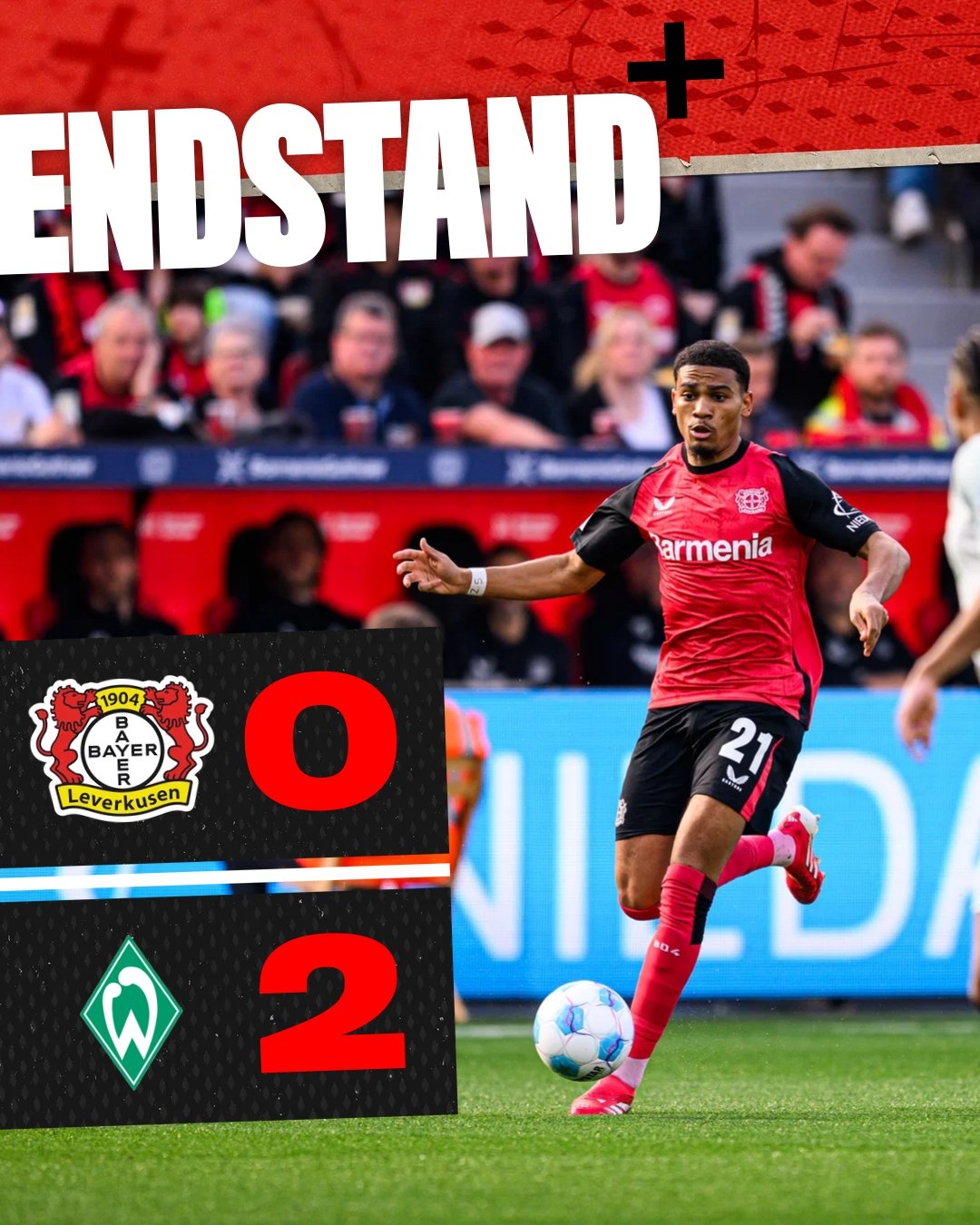 大型翻車現(xiàn)場(chǎng)！勒沃庫森德甲23輪不敗被終結(jié)，上次輸是半年前