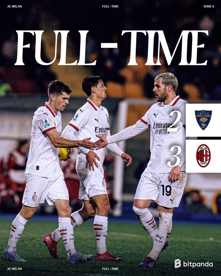 意甲兩次領(lǐng)先米蘭至少2球但被翻盤，萊切是歷史唯一一隊