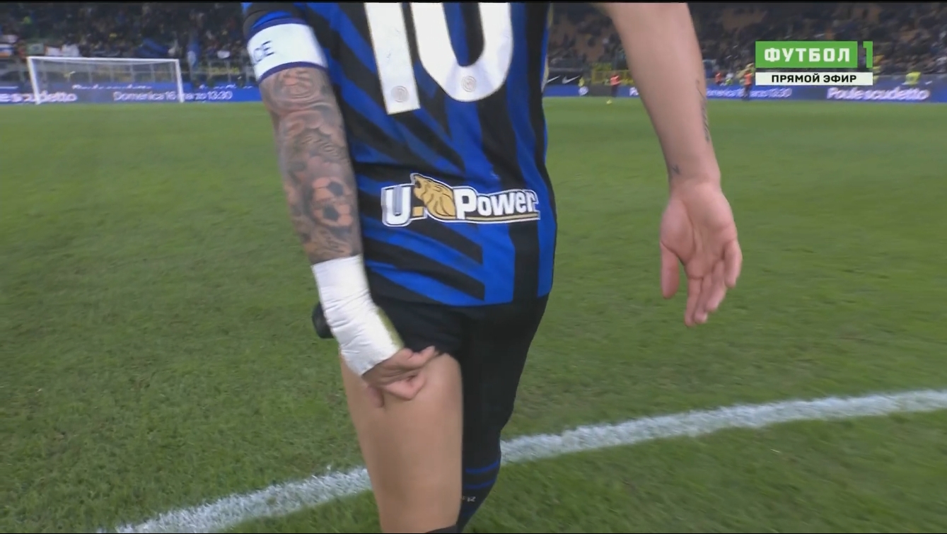 不妙！國米完場后勞塔羅捂著大腿，疑似有傷情