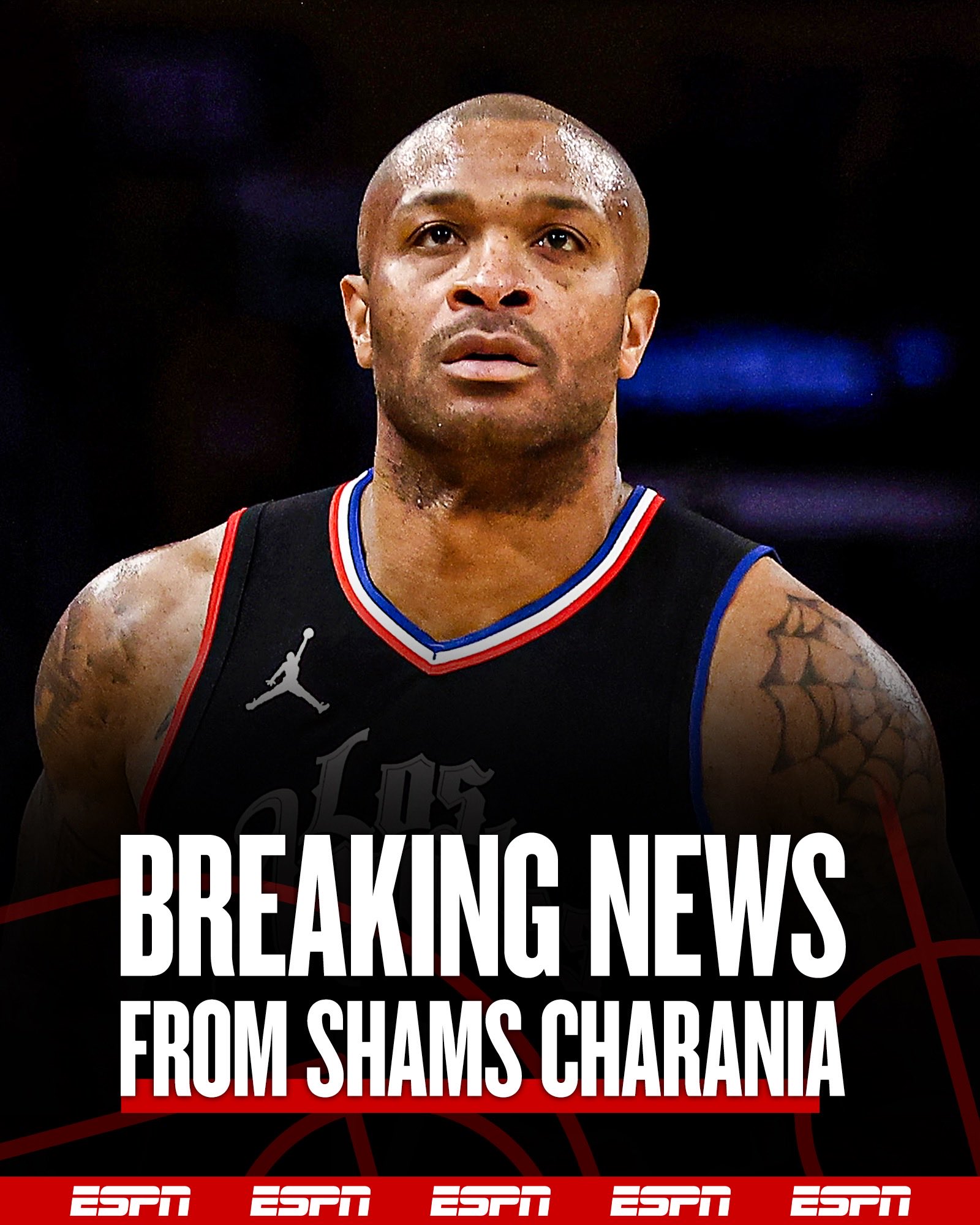 最后一搏！Shams：39歲老將PJ-塔克將與尼克斯簽下一份十天短合同