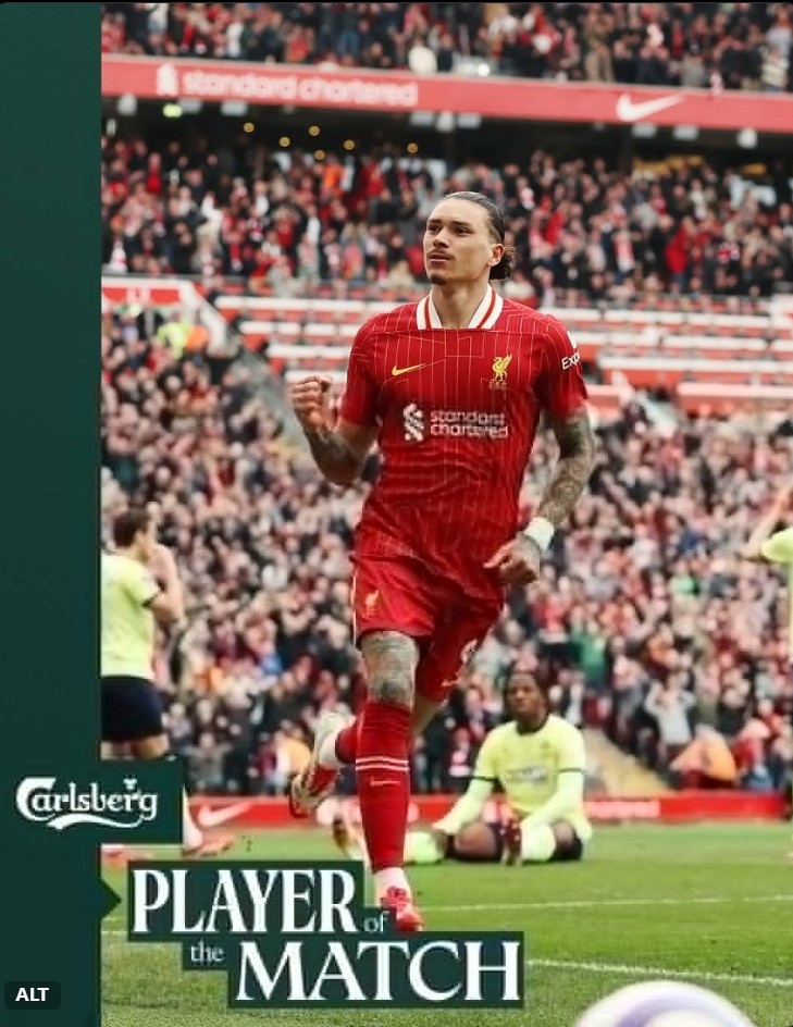 進(jìn)球+造點(diǎn)！利物浦官方：努涅斯當(dāng)選本輪英超隊(duì)內(nèi)最佳球員