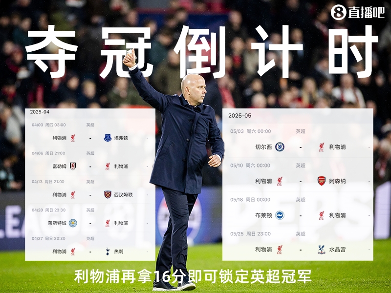 奪冠倒計(jì)時(shí)？槍手三場(chǎng)不勝落后榜首15分，利物浦再拿16分即可奪冠