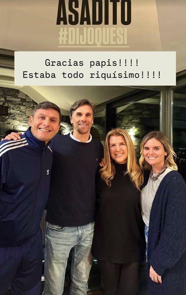 聯(lián)系密切！尼科-帕斯父親到米蘭市和薩內(nèi)蒂共進(jìn)晚餐，并合影留念