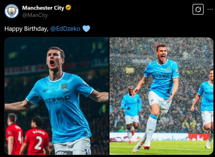 曾隨隊(duì)5奪冠軍，哲科迎39歲生日，曼城官推曬照送生日祝福