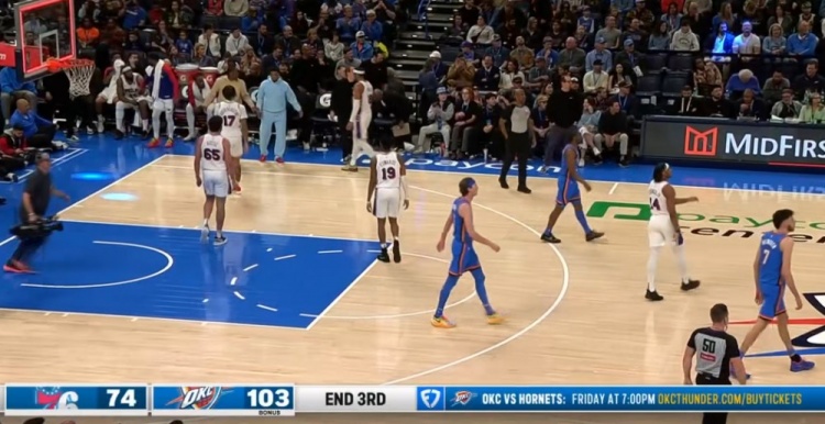 多名主力輪休！雷霆三節(jié)破百 103-74領(lǐng)先76人29分