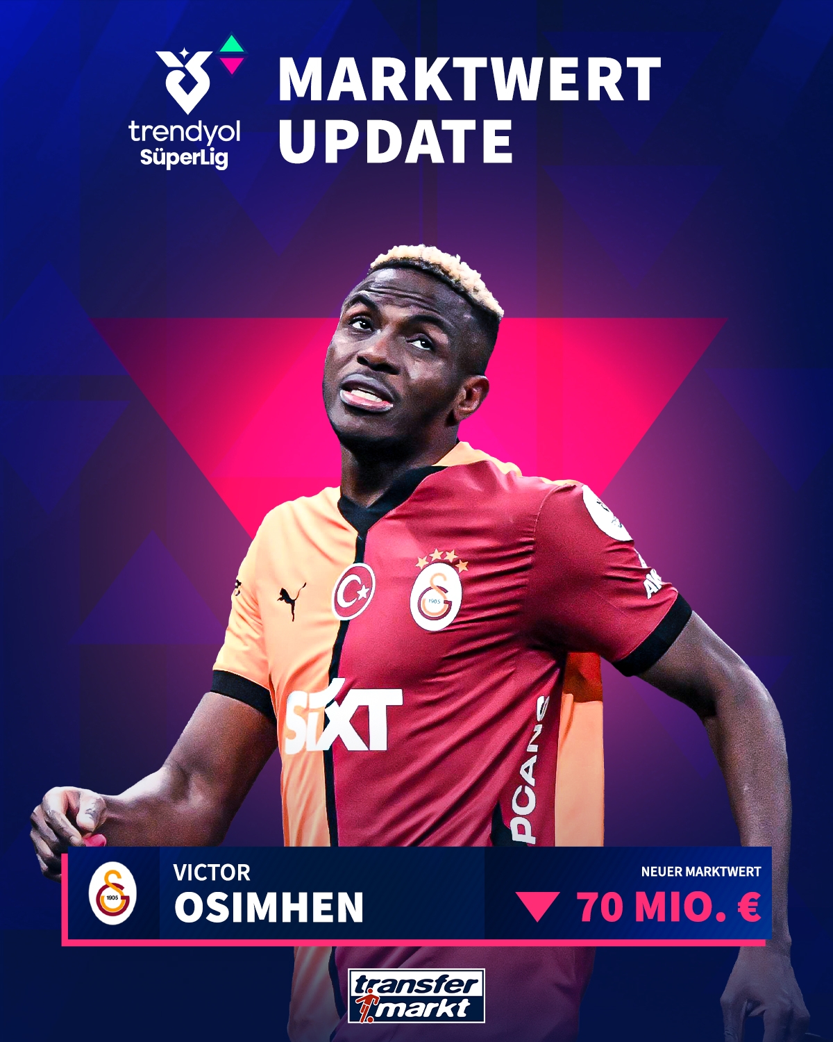 已跌3000萬?德轉(zhuǎn)官方：未轉(zhuǎn)會(huì)頂級(jí)聯(lián)賽，奧斯梅恩身價(jià)跌至7000萬