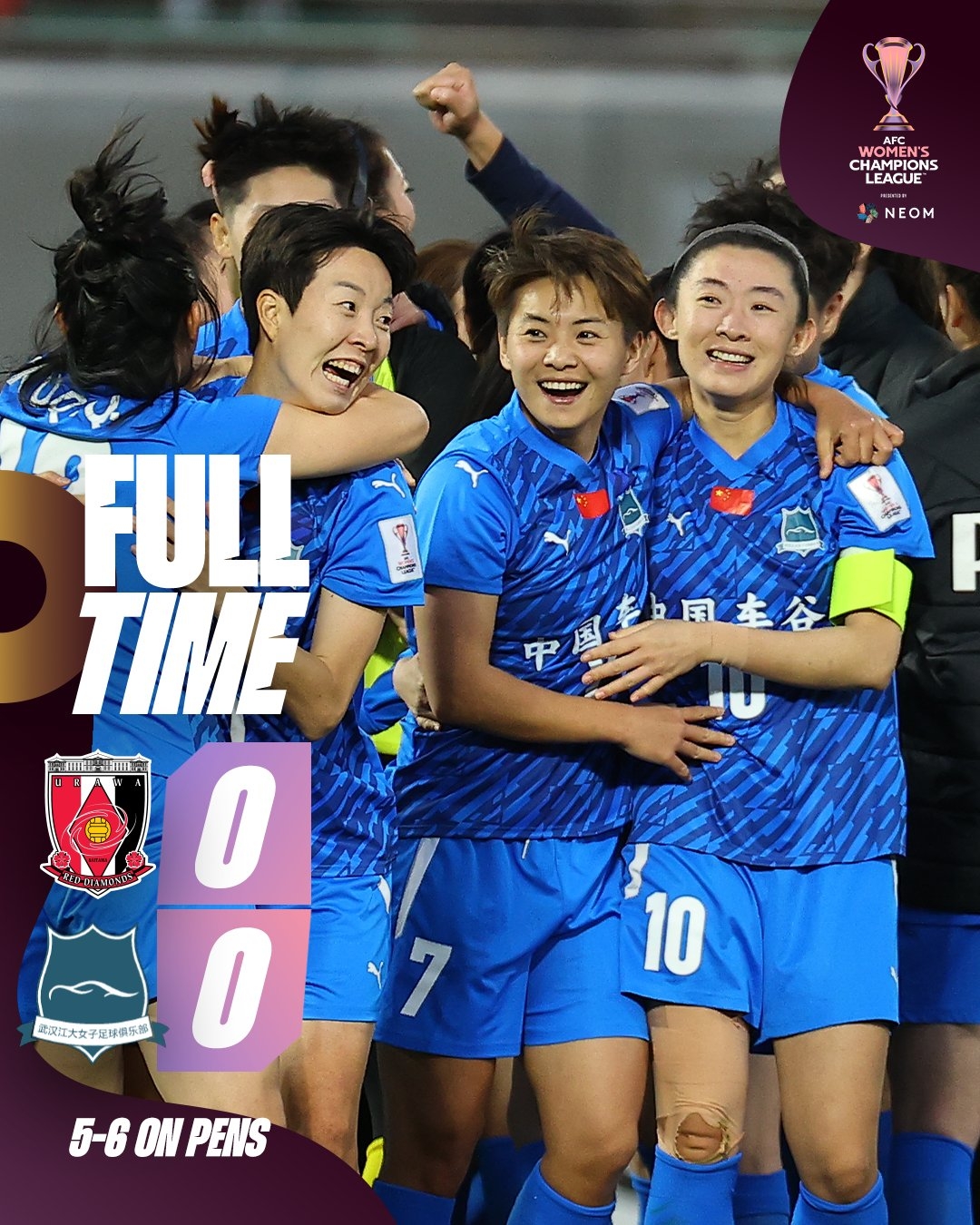 足球報：武漢女足出奇招淘汰浦和紅鉆，亞冠已獲得30萬美元獎金