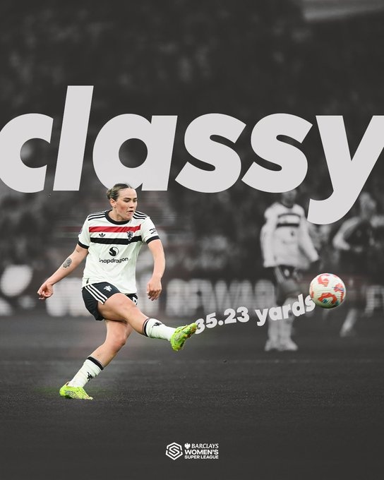 致敬小貝？曼聯(lián)女足球星格蕾絲-克林頓本輪超遠(yuǎn)距離吊射破門(mén)