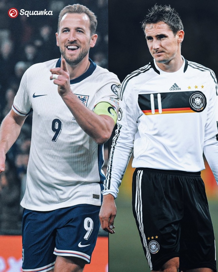 71球！凱恩國(guó)家隊(duì)生涯進(jìn)球數(shù)超越希勒+歐文總和，追平克洛澤