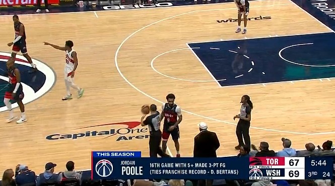 當(dāng)家球星！普爾本賽季已有16場命中5+三分 追平貝爾坦斯隊史紀錄