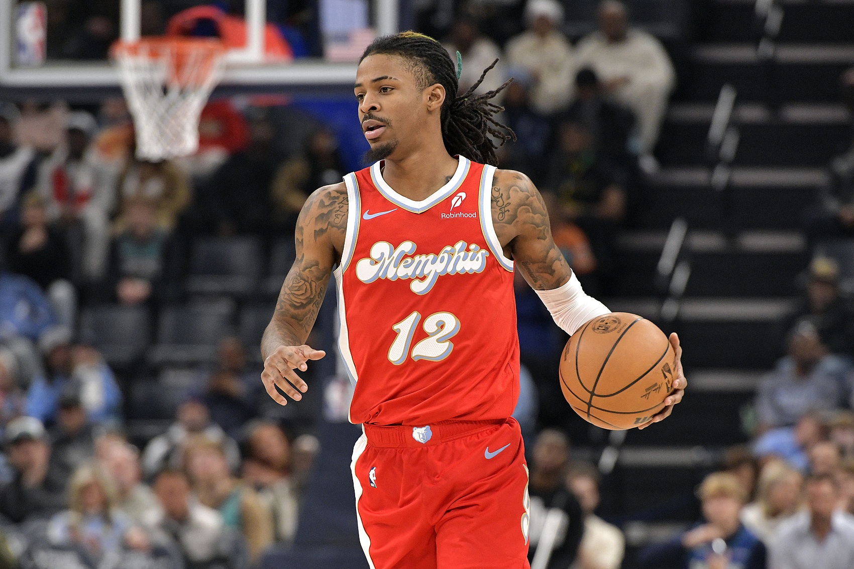 很鐵但罰球穩(wěn)住了！莫蘭特上半場13中3&三分5中0得12分 罰球6中6