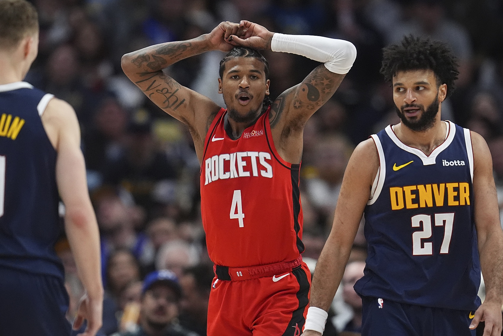 金身告破！本賽季此前杰倫-格林砍下30+時(shí)火箭10-0 今天吃到首敗